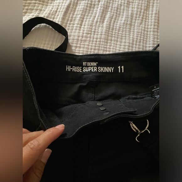 Hot Topic Denim High Rise Super Skinny Punk Pants W11 EUC - Picture 5 of 7